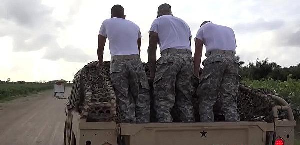  Muscular soldier analfucked ontop army truck